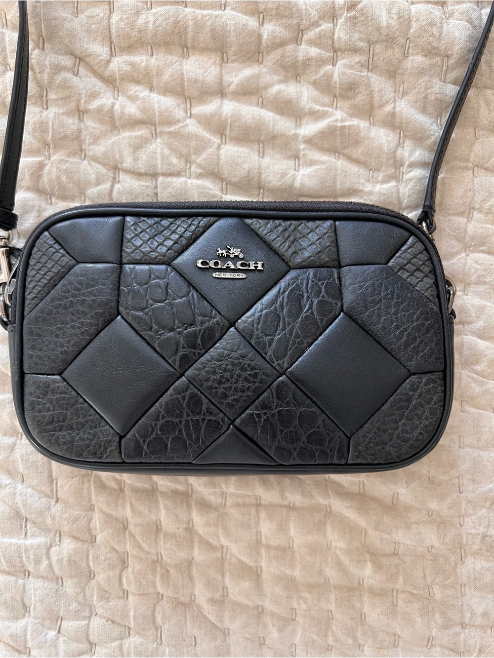 COACH Black Canyon Quilt Crossbody Clutch in Black